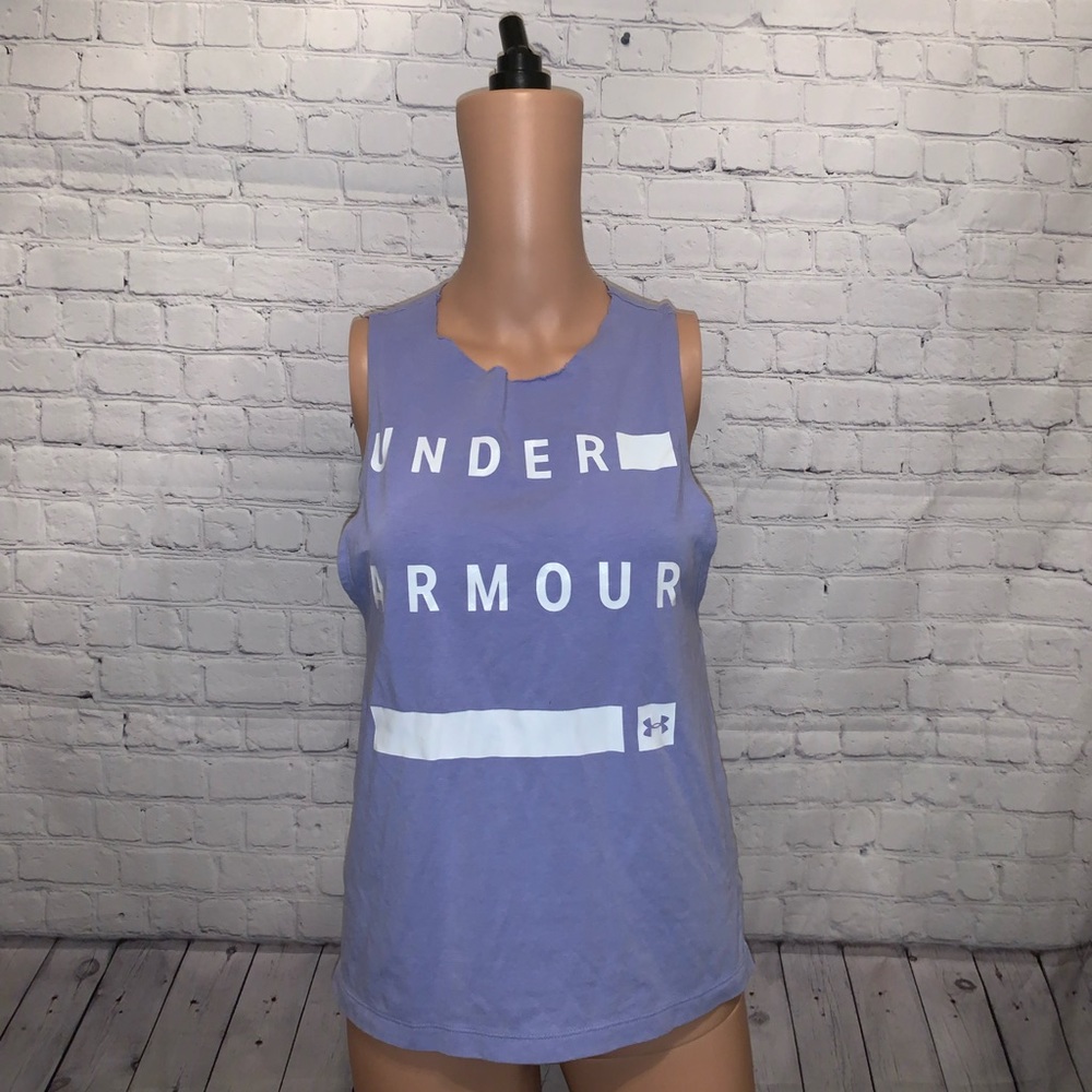 Under Armour Purple & White Tank top size XS